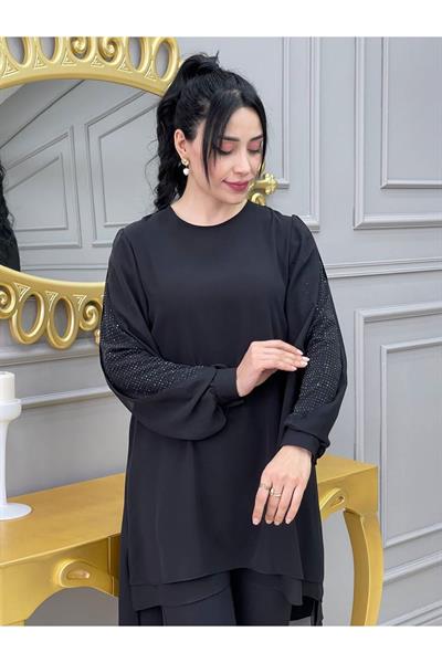 Kafes Kol Tunik Siyah
