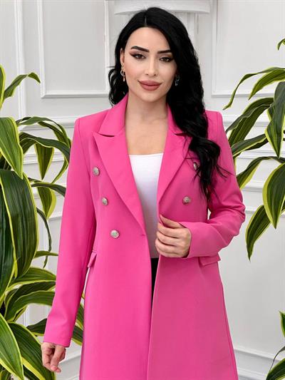 Kapak Detay Blazer Ceket 14519 T-24 pembe