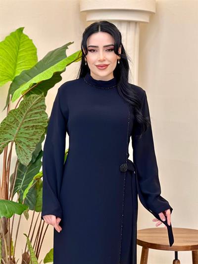 Kapak Detay Suzanna Elbise 1142 T-26 Siyah