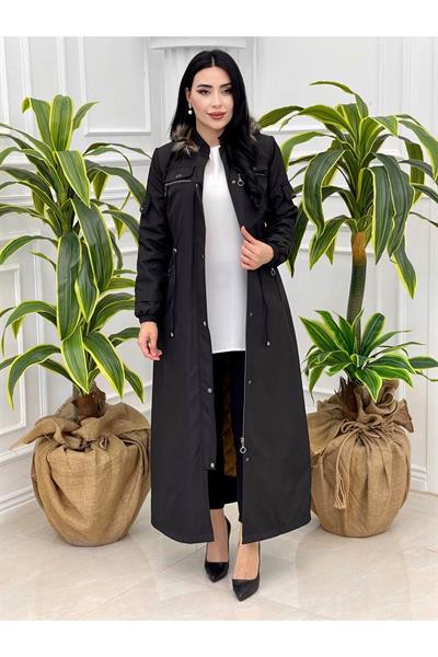 Kapak Detay Tam Boy Parka 4220 Siyah