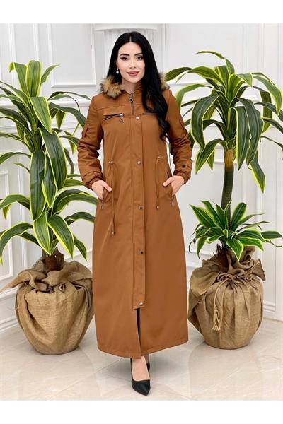 Kapak Detay Tam Boy Parka 4220 Taba