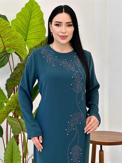 Kapak Görünümlü Anne Elbise 1024 Zümrüt Yeşil