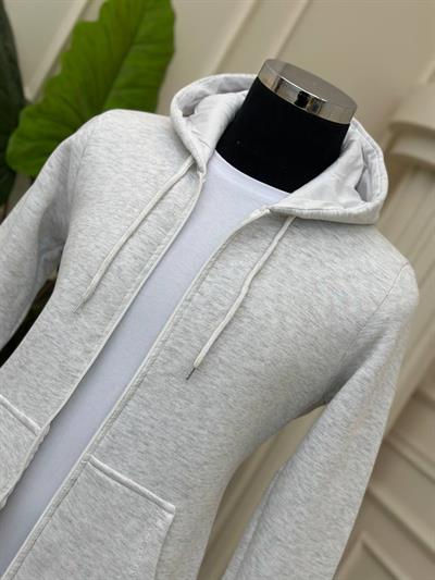 Kapişonlu Sweatshirt Açık Gri