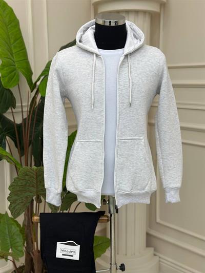 Kapişonlu Sweatshirt Açık Gri