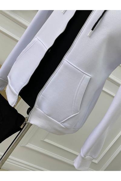 Kapişonlu Sweatshirt Beyaz