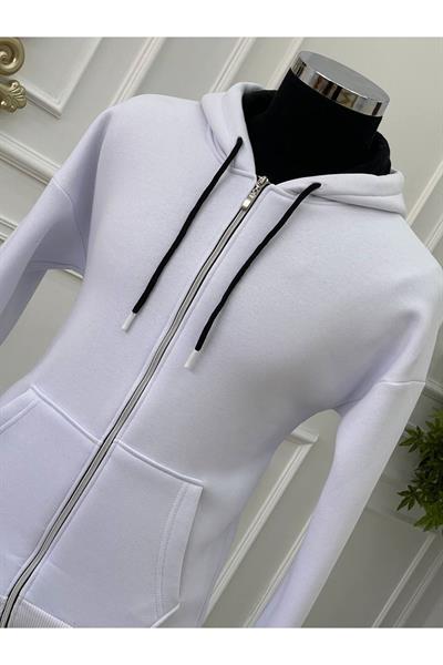 Kapişonlu Sweatshirt Beyaz