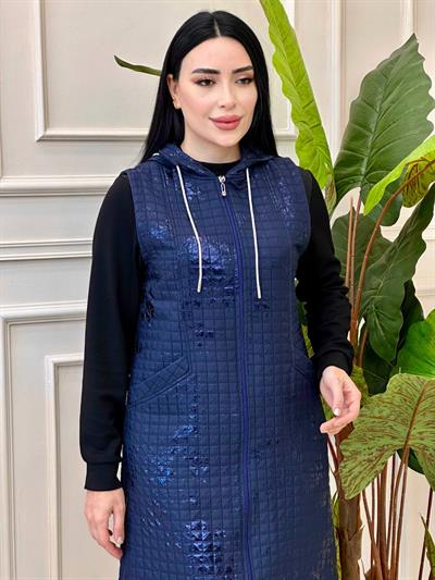 Kapitone Varaklı Yelek 984 T-24 Lacivert