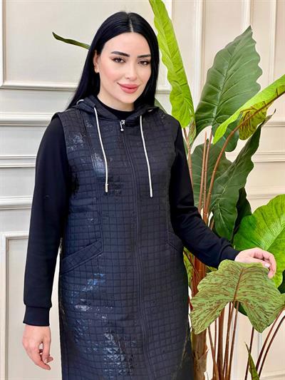 Kapitone Varaklı Yelek 984 T-24 Siyah