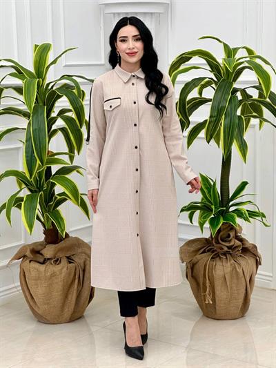 Kaşe Cepli Tunik 4074 Bej
