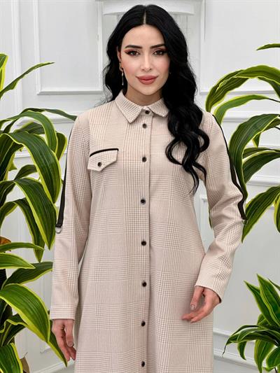 Kaşe Cepli Tunik 4074 Bej