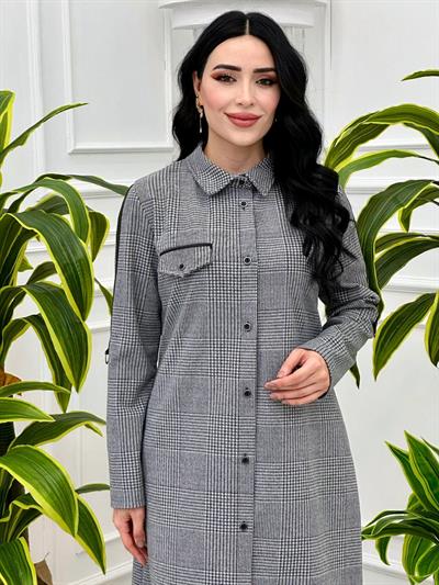 Kaşe Cepli Tunik 4074 Gri