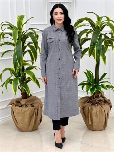 Kaşe Cepli Tunik 4074 Gri