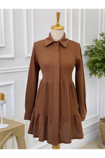 Katlı Salaş Tunik 2074 Kahverengi