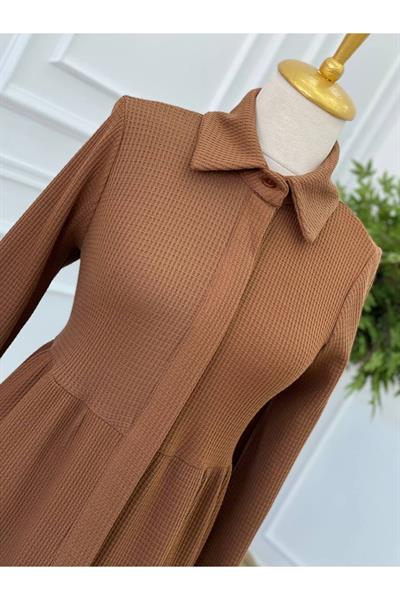 Katlı Salaş Tunik 2074 Kahverengi