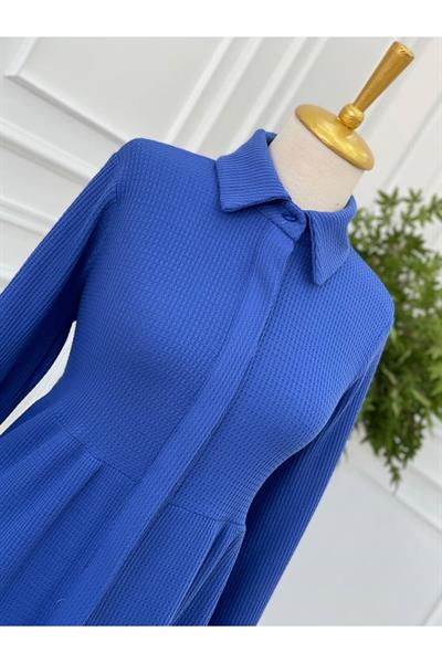 Katlı Salaş Tunik 2074 Mavi