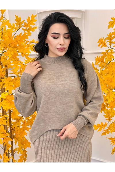 Kazaklı Triko Kalem Elbise 2241 Taş