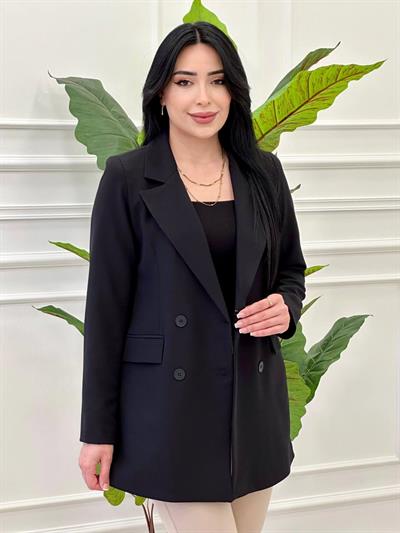 Kemerli Blazer Ceket 140060 c-25 Siyah