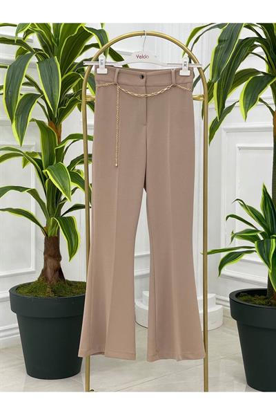 Kemerli İspanyol Paça Pantalon 561 Taş