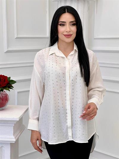 Kesik Taş Şerit Tunik 4665 T-24 Ekru