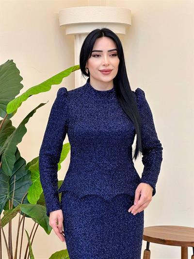 Kesme Boncuk İşleme Etekli Takım 5476 T-25 Lacivert