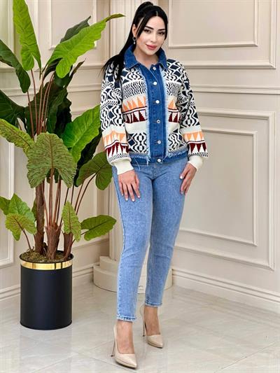 Kilim Desen Kot Ceket 1395 t-24 Kot