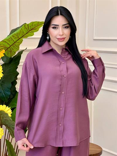 Klasik Düğmeli Modal Takım 4262 T-25 Mürdüm