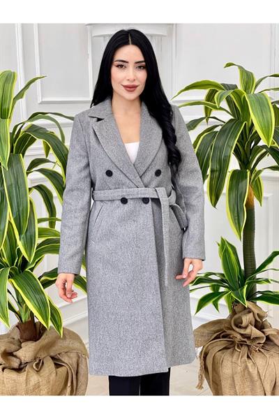 Klasik Kaşe Kaban 3076 Gri