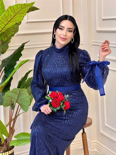 Kol Bağçık Full İşleme Abiye 4677 A-025 Lacivert