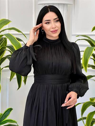 Kol Bağçık Jab jab Pilise Elbise 4658 t-24 Siyah