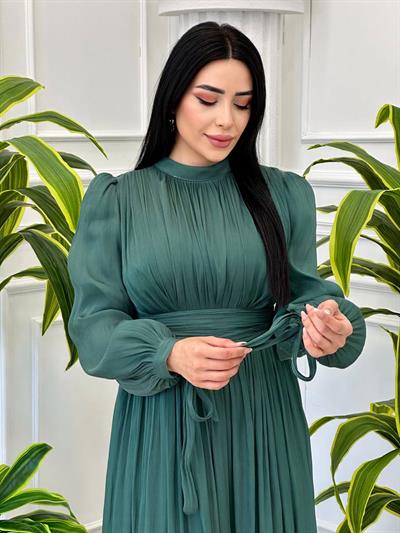 Kol Bağçık Jab jab Pilise Elbise 4658 t-24 Yeşil
