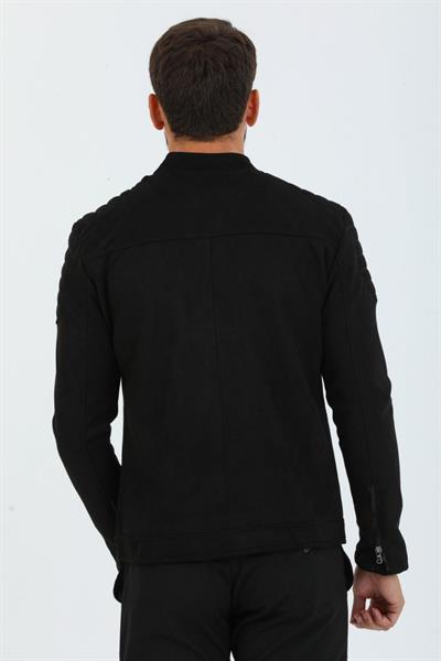 Kol Detay Süet Mont 07 T-24 Siyah