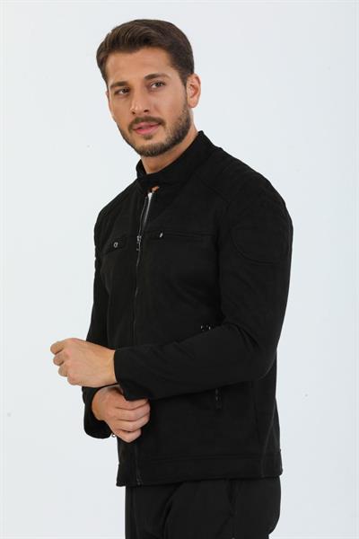 Kol Detay Süet Mont 07 T-24 Siyah