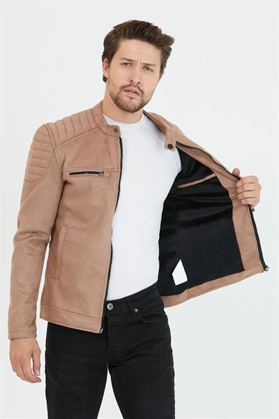 Kol Detay Süet Mont 07 T-24 Vizon