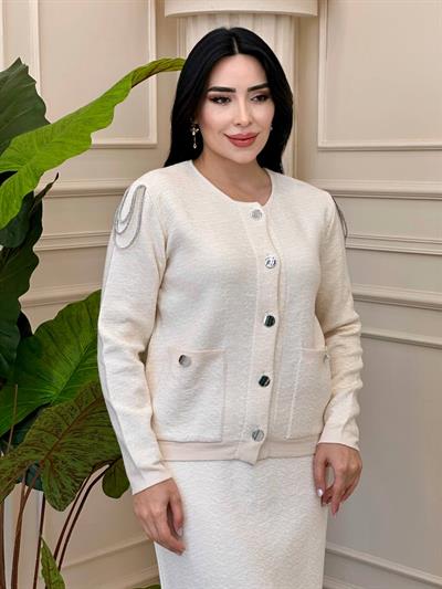 Kol Detaylı İkili Takım 20721 t-24 Ekru