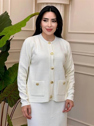 Kol Detaylı İkili Takım 20721 t-24 Ekru