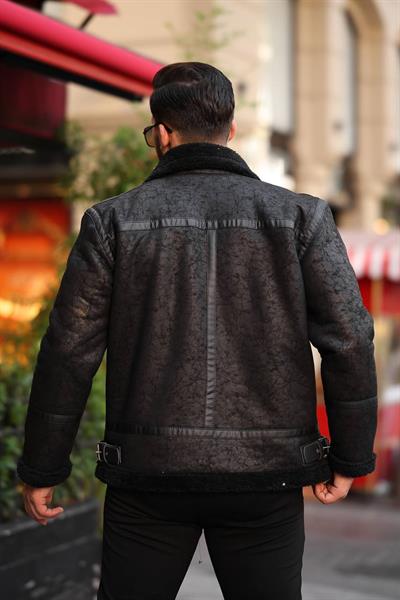 Kol Kürklü Mont 1054 T-24 Siyah