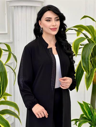Kol Lastik Taşlı Ferace 905 T-24 Siyah