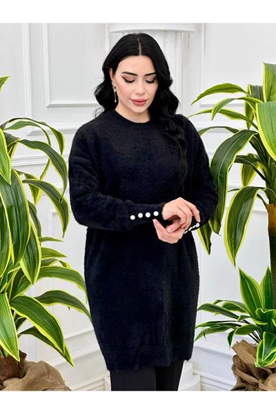 Kol Manşetli Sakalı Tunik 140125 Siyah