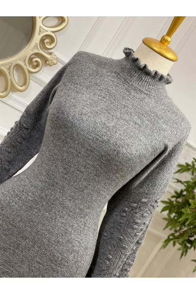 Kol Tomucuk Yumoş Tunik 7088 Füme