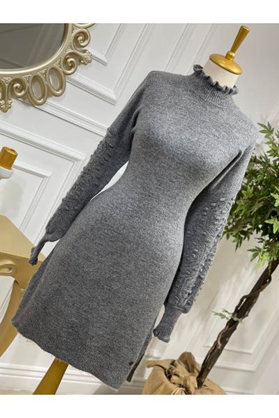 Kol Tomucuk Yumoş Tunik 7088 Gri