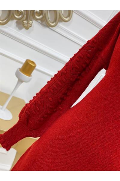 Kol Tomucuk Yumoş Tunik 7088 Kırmızı