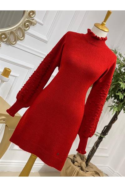 Kol Tomucuk Yumoş Tunik 7088 Kırmızı