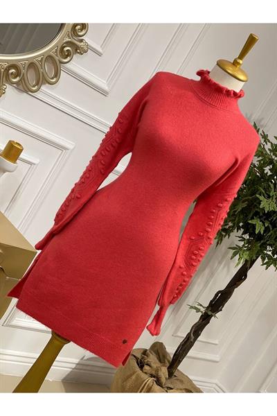 Kol Tomucuk Yumoş Tunik 7088 pembe