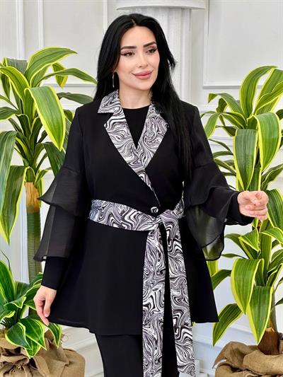 Kol Volanlı Üçlü Takım 901 t-24 Siyah