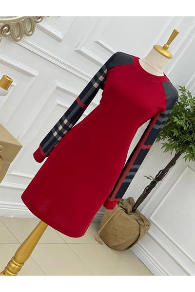 Kolları Ekose Tunik 722 Kırmızı