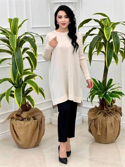 Kolları Fitilli Tunik 140128 T-24 Ekru