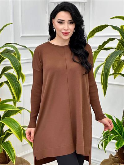Kolları Fitilli Tunik 140128 T-24 Kahverengi