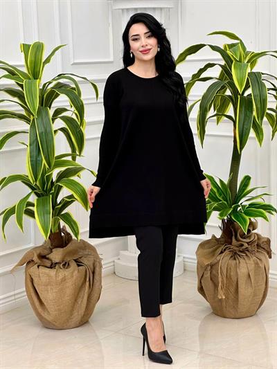 Kolları Fitilli Tunik 140128 T-24 Siyah