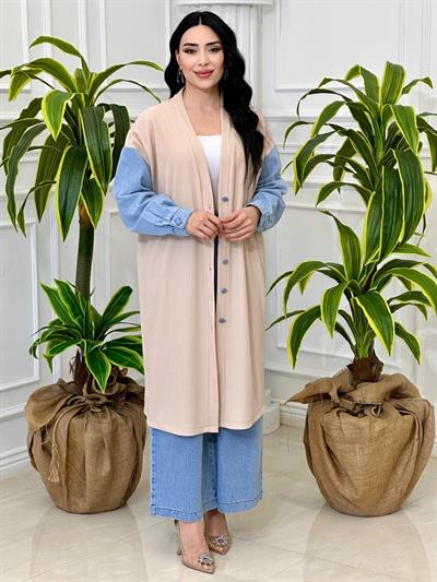 Kolları Kot Detay Hırka 14506 T-24 Bej