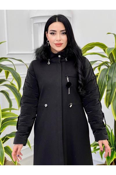 Kolları Şişme Kaşe Kaban 7318 Siyah